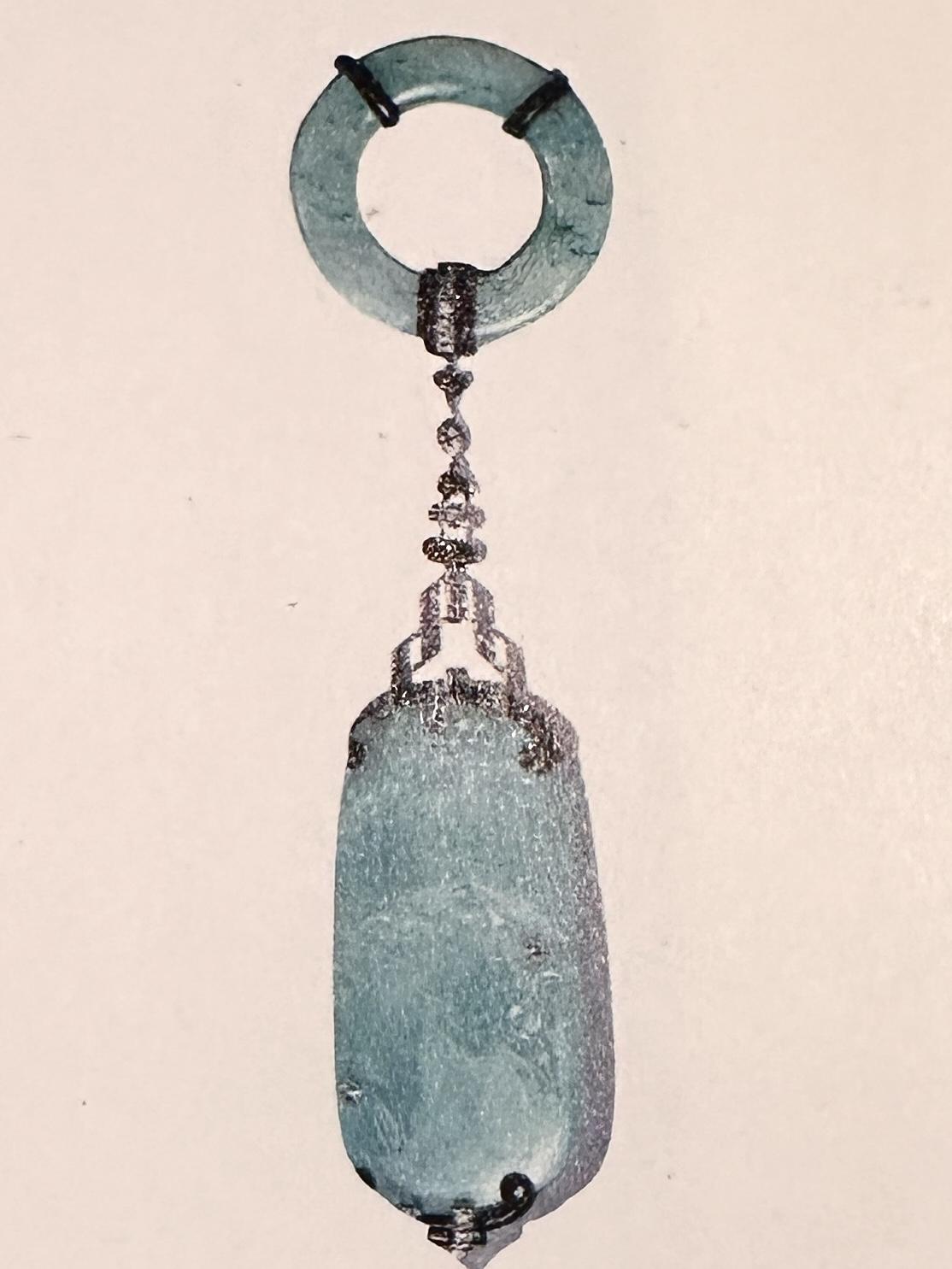 Sautoir d'epoca della metà del XX secolo in cristallo di rocca, diamanti e onice in vendita 9