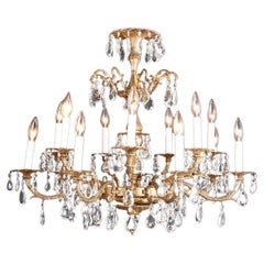 Retro Mid-20th Century Spanish Brass Chandelier 