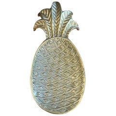 Cuenco de latón con forma de piña vintage de mediados del siglo XX Hollywood Regency