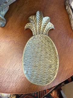 Vintage Mitte 20. Hollywood Regency Messing Ananas Ring Dish Catchall