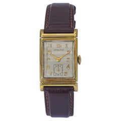 Vintage Mid Century 10k Gelbgold Hamilton Uhr Handaufzug Uhr