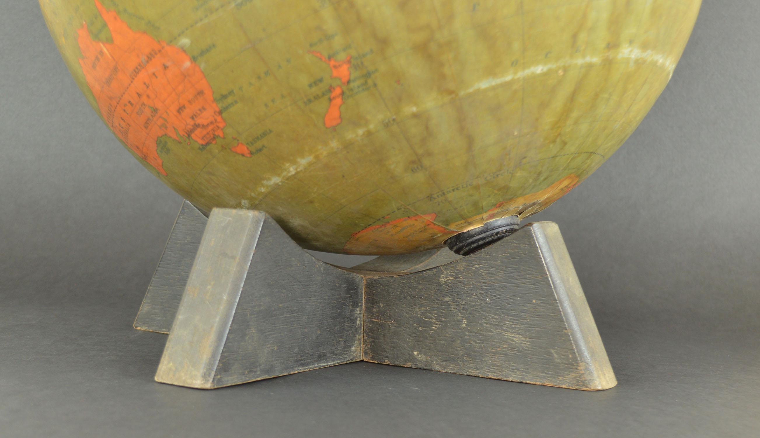 Paper Vintage Midcentury Globe by Johnston & Bacon, circa 1950