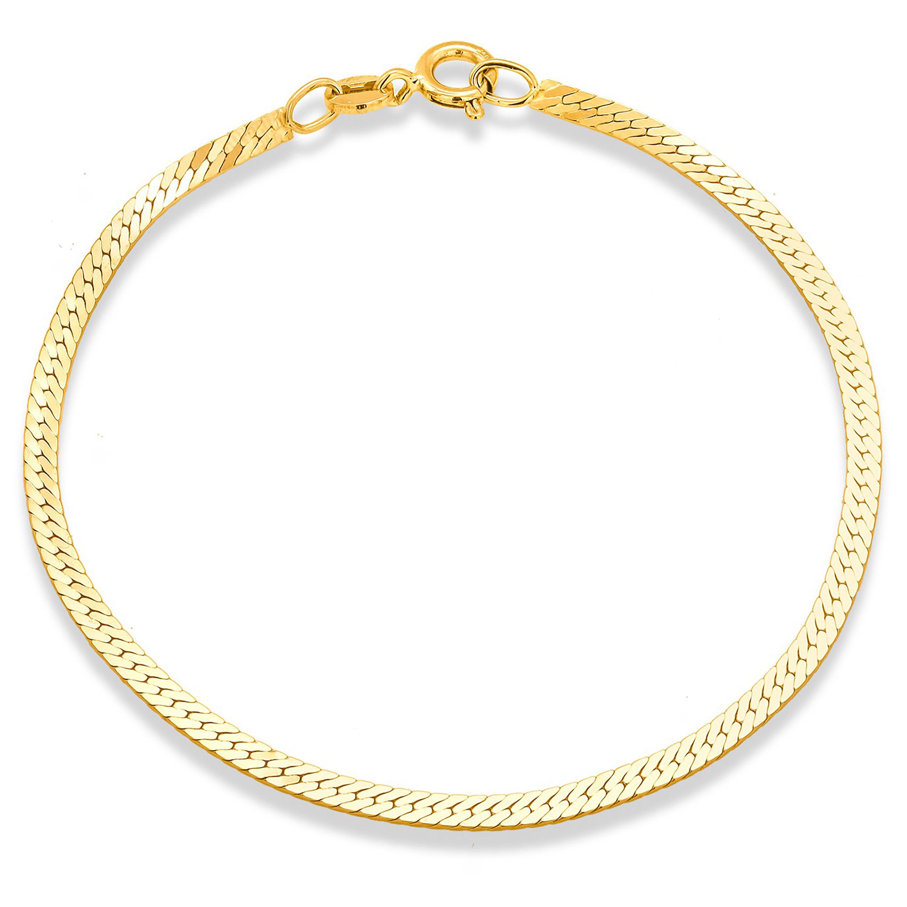 Women's or Men's Vintage Mid Century 14 Karat Gold Designer 7 Inch Long 0.16 Inch Wide Bracelet For Sale