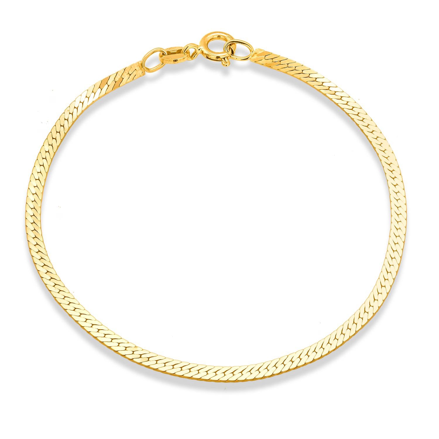 Vintage Mid Century 14 Karat Gold Designer 7 Inch Long 0.16 Inch Wide Bracelet For Sale 2