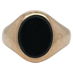 vintage 14k gold signet ring Vintage Mid-Century 14 Karat Yellow Gold
Onyx Signet Ring