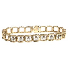 Vintage Mid Century 14K Gold Diamond Bracelet