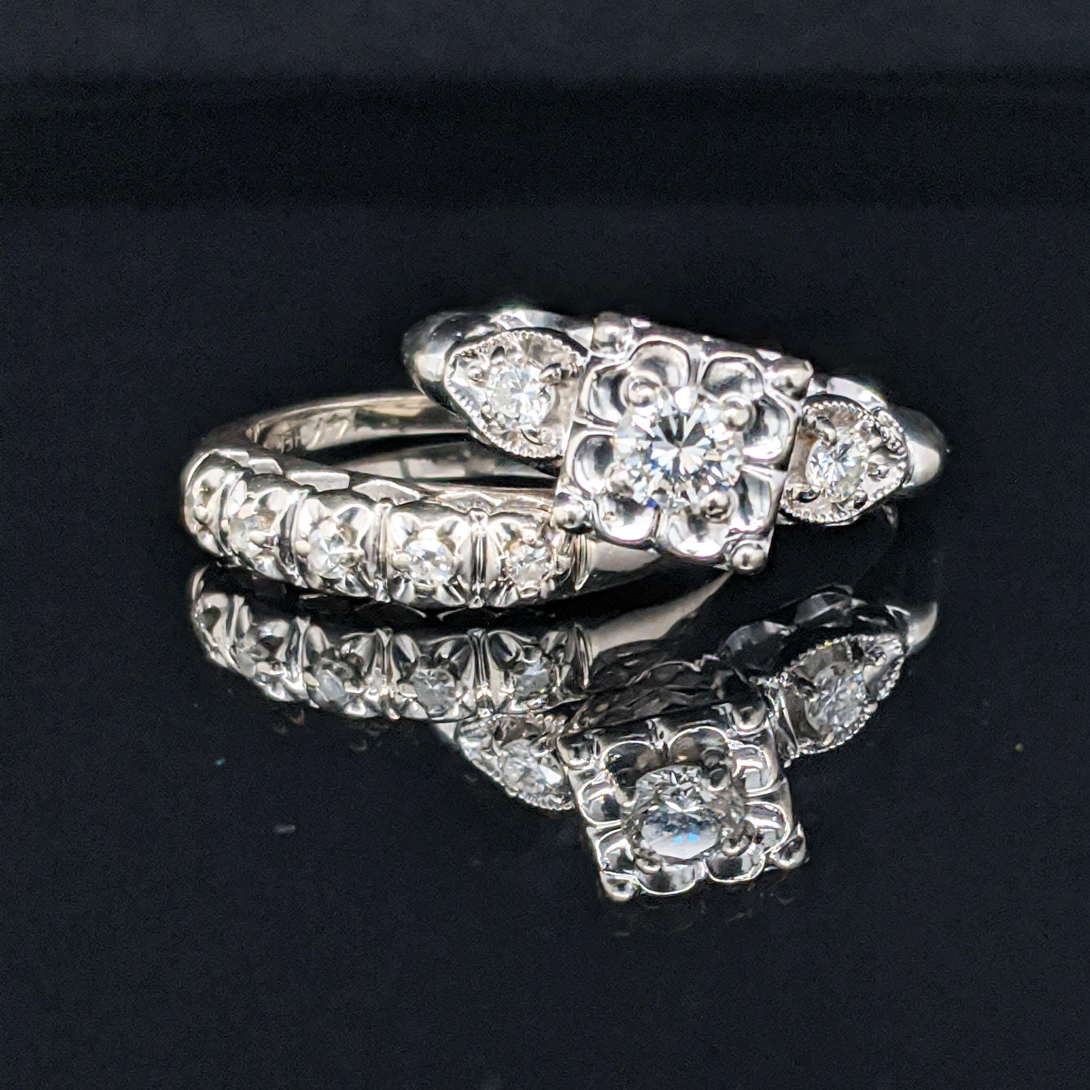 1950 vintage wedding ring sets