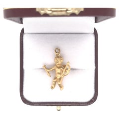 Retro Mid Century 18k Gold Cupid Charm