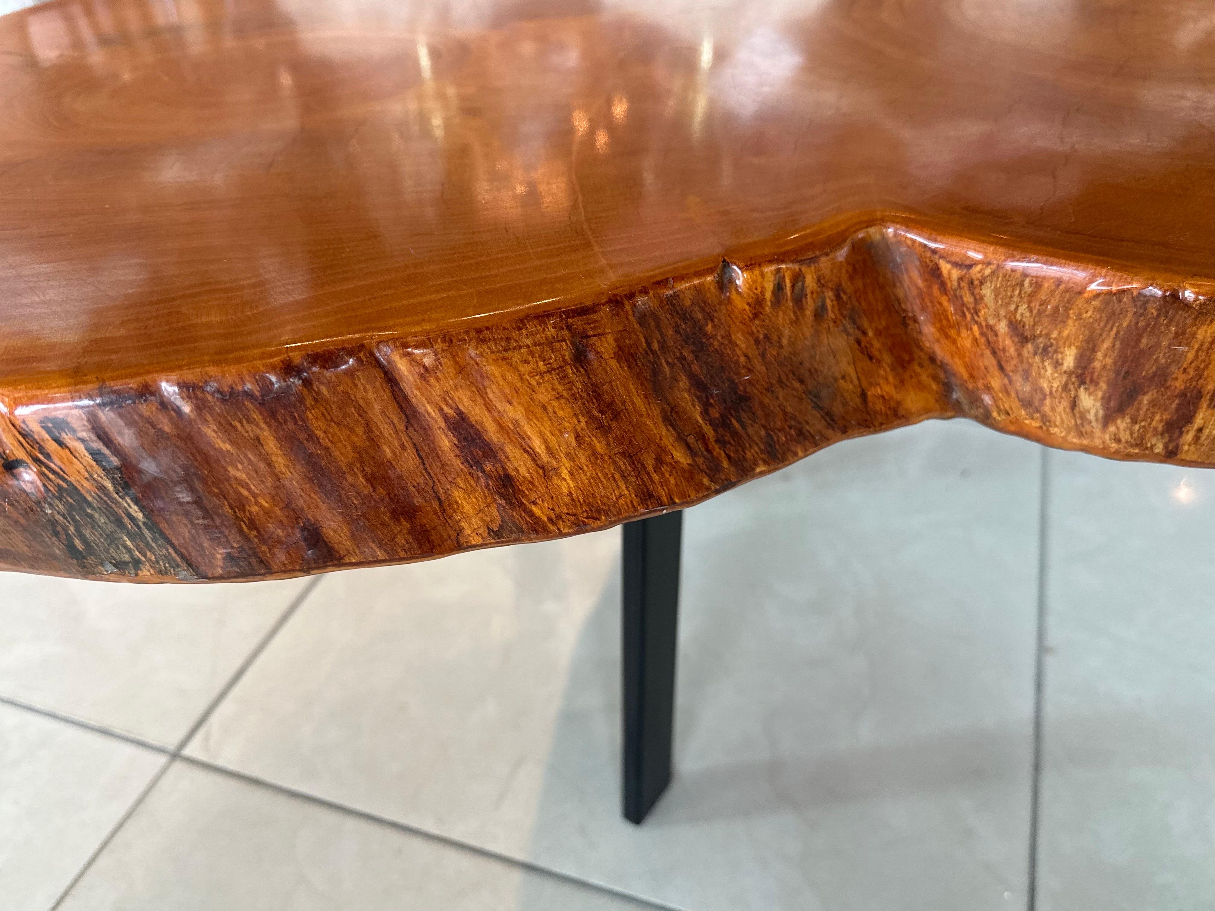 Vintage Mid Century 1950s Cypress Coffee Cocktail Tables Freeform Edge Slab en vente 8