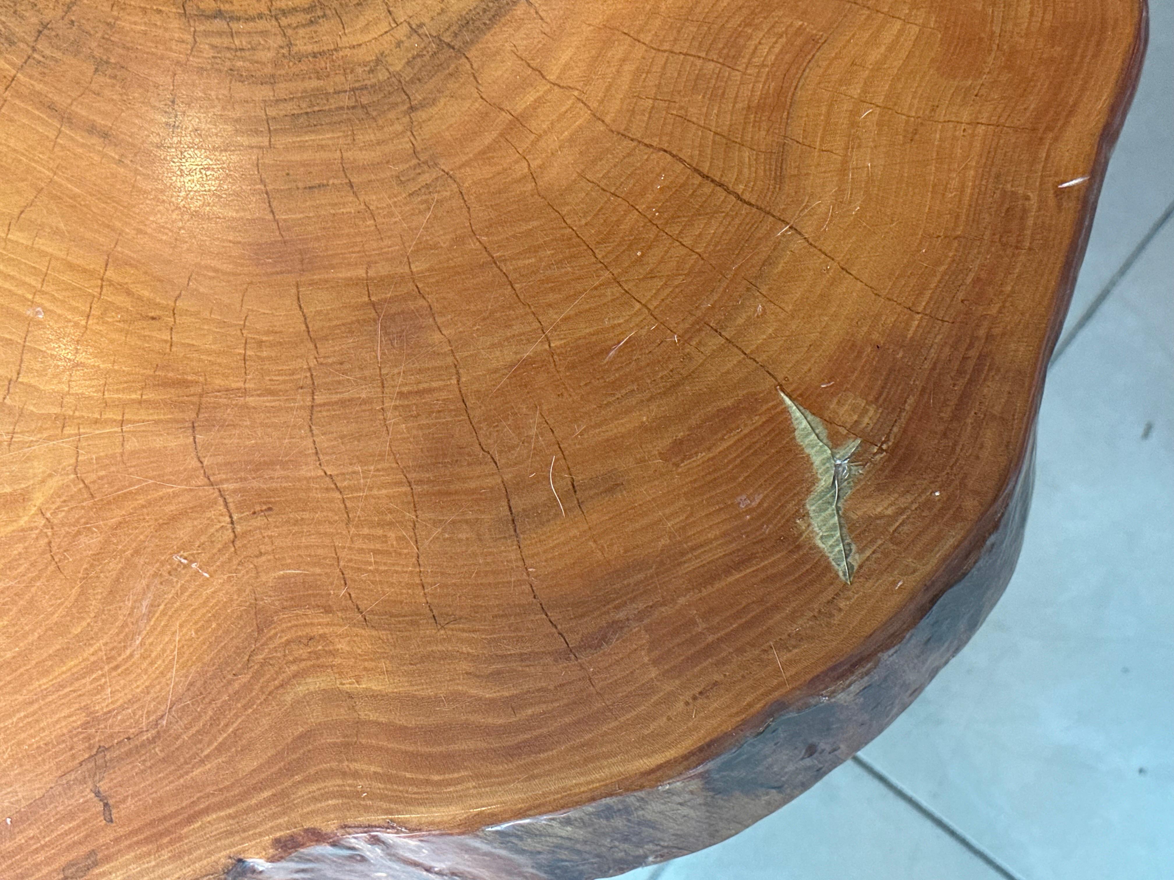 Poudré Vintage Mid Century 1950s Cypress Coffee Cocktail Tables Freeform Edge Slab en vente