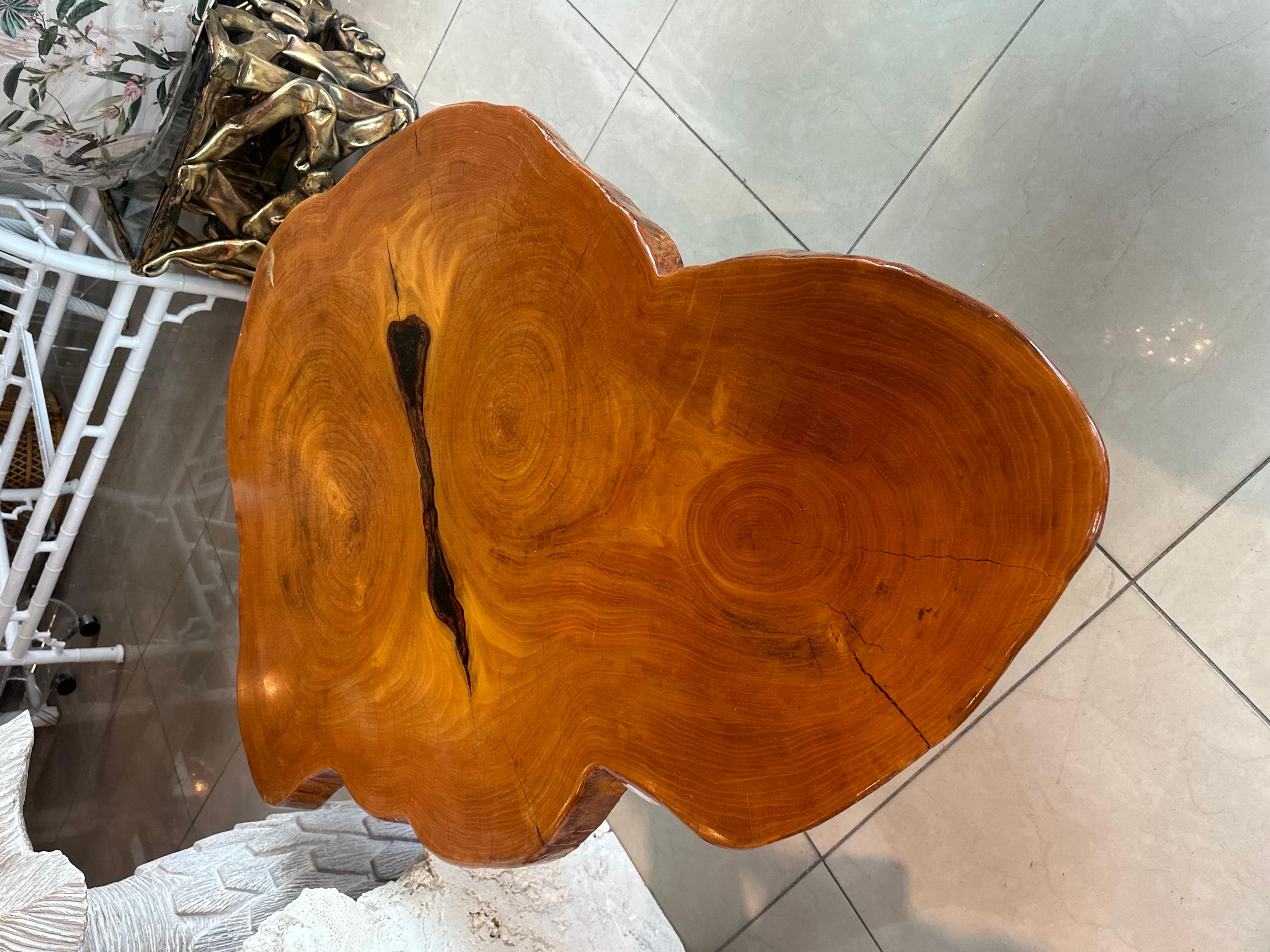 Vintage Mid Century 1950s Cypress Coffee Cocktail Tables Freeform Edge Slab Bon état - En vente à West Palm Beach, FL