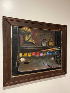 Vintage Mid Century 1950's Still Life Painting "Palette" Artist Signed New York