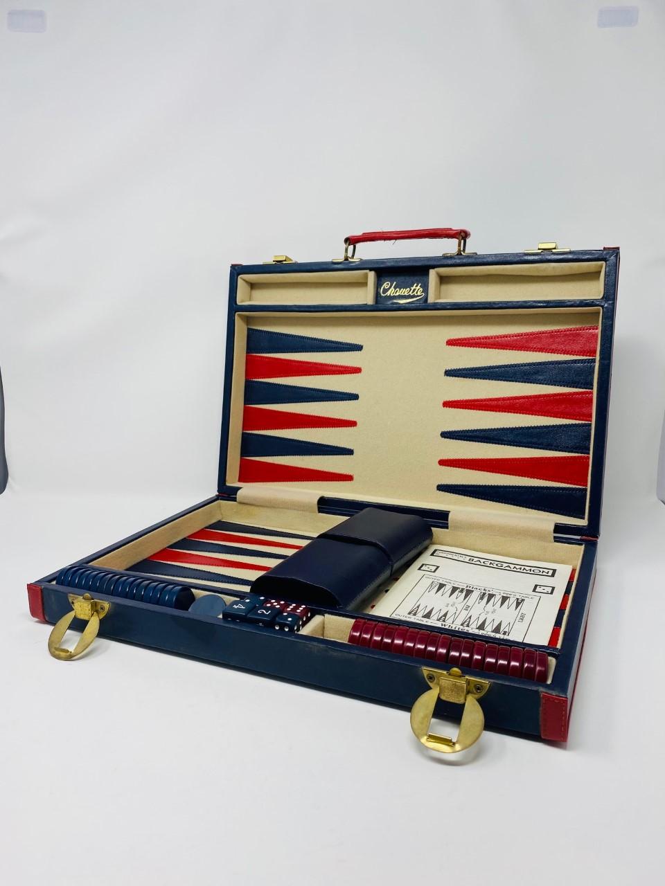 Molded Vintage Mid-Century 1960’s Backgammon Set by Aries of Beverly Hills