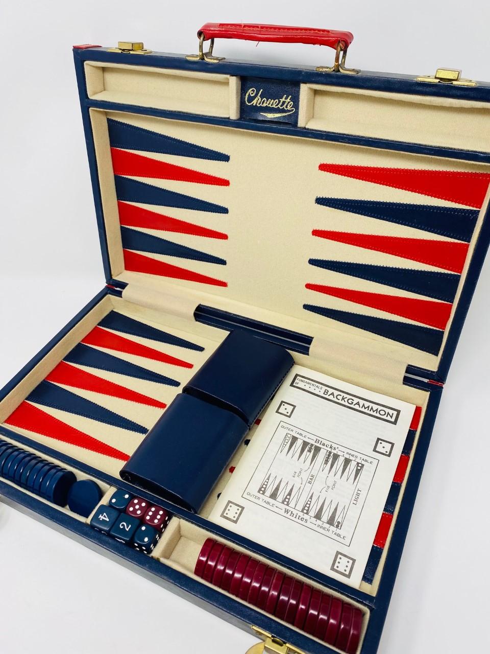 Vintage Mid-Century 1960’s Backgammon Set by Aries of Beverly Hills In Good Condition In San Diego, CA