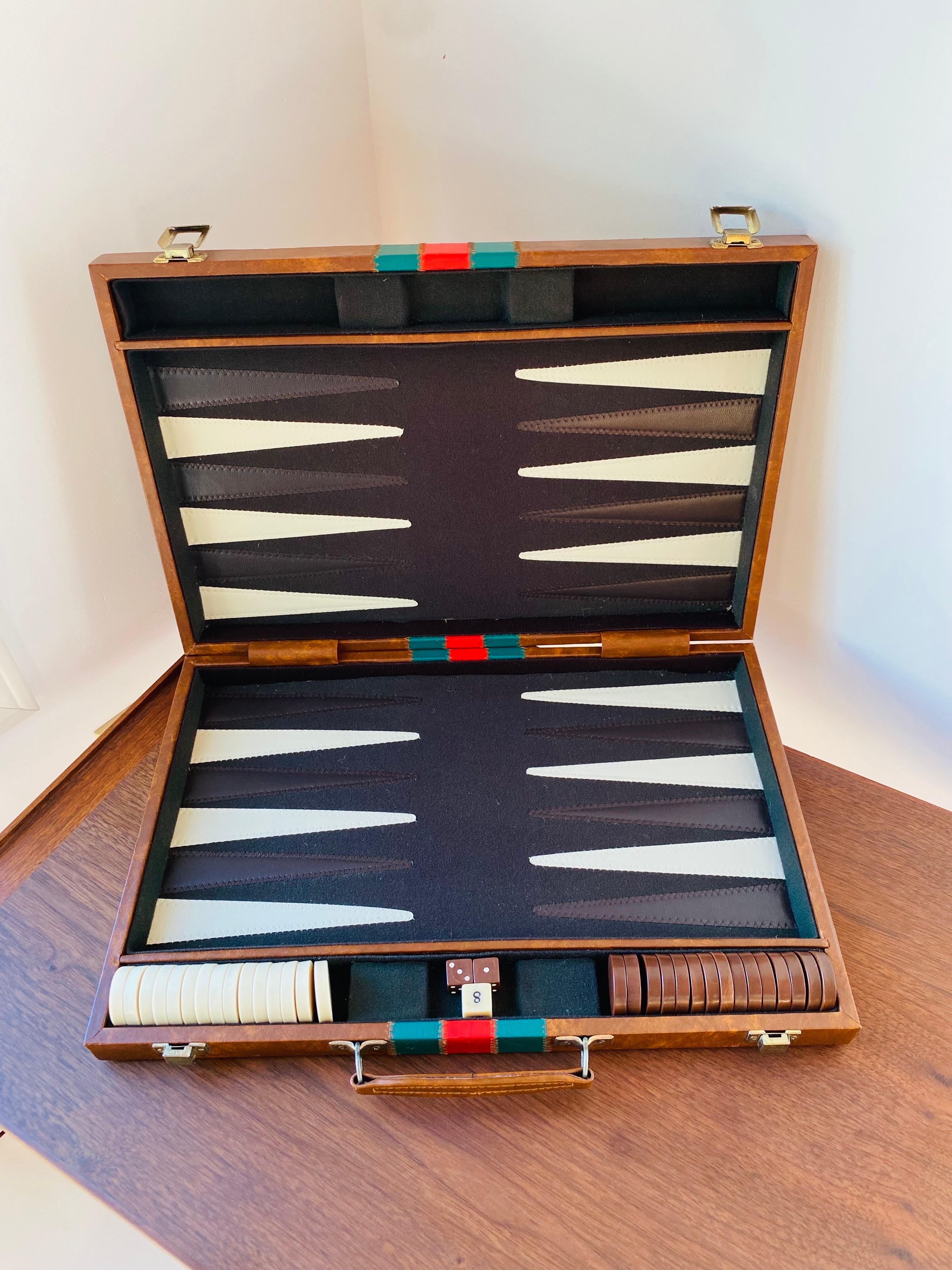 Molded Vintage Mid-Century 1960's Designer Style Backgammon Set
