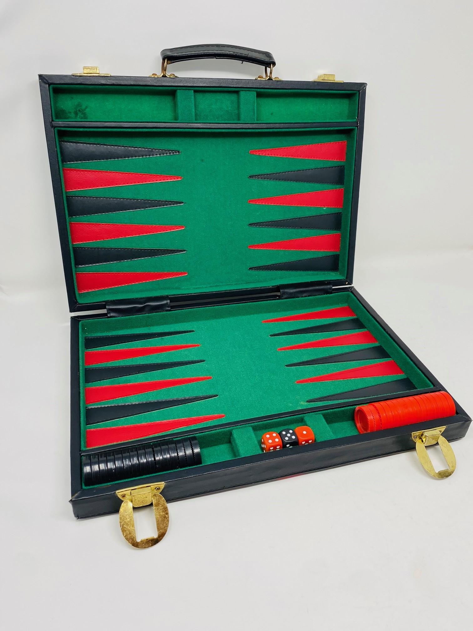 Mid-Century Modern Vintage Mid-Century 1960's Designer Style Backgammon Set For Sale