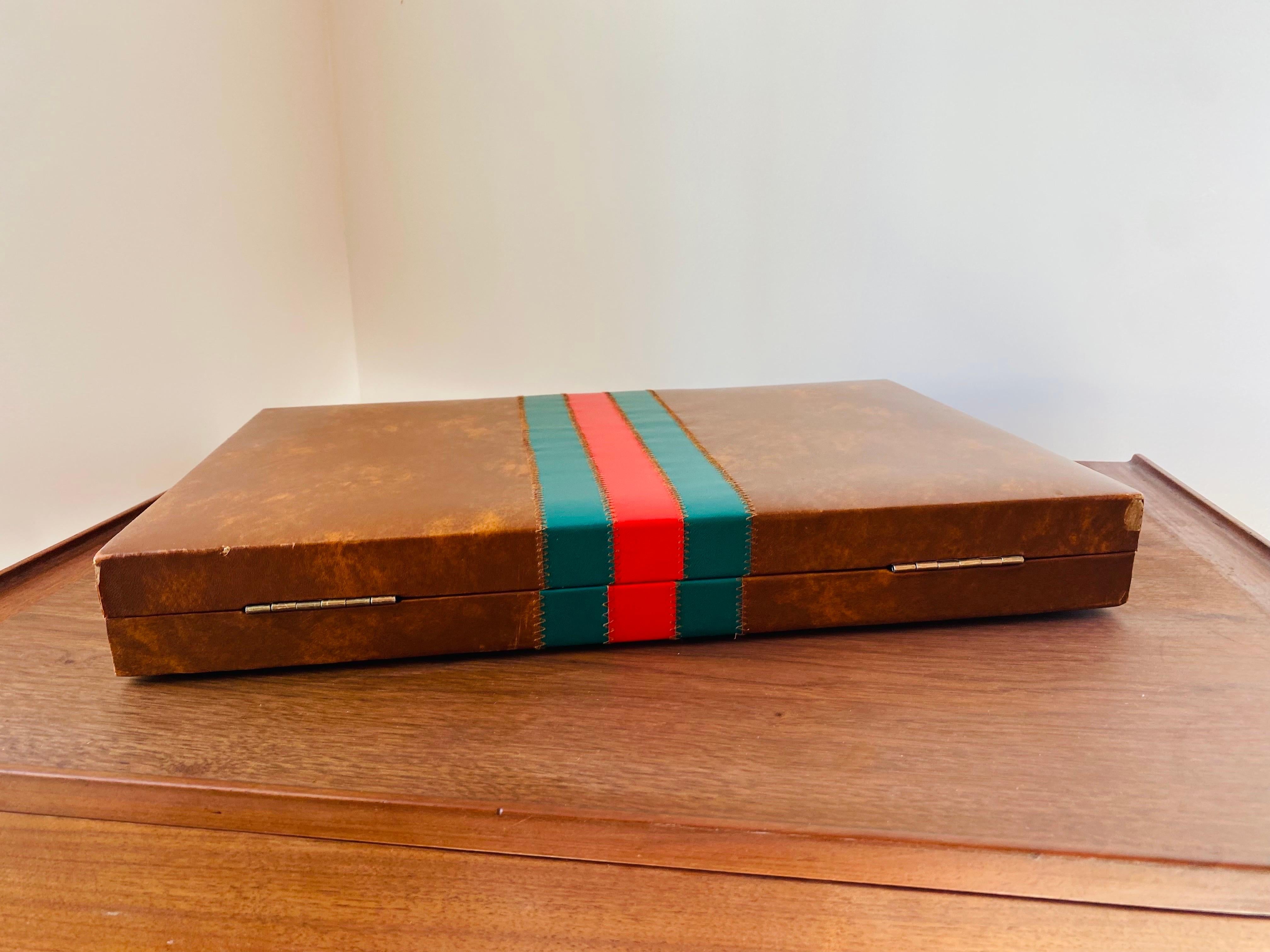 Fabric Vintage Mid-Century 1960's Designer Style Backgammon Set