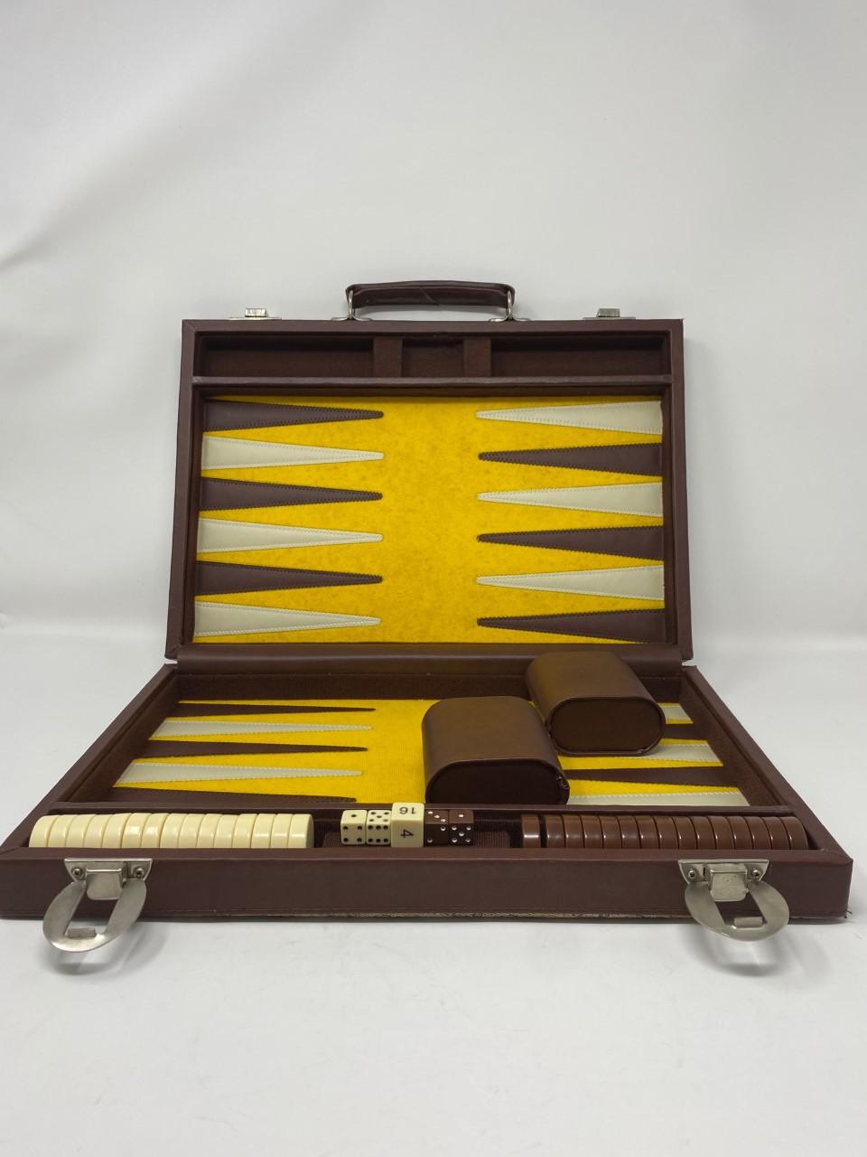 Fabric Vintage Mid-Century 1960's Designer Style Backgammon Set