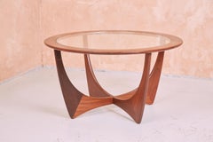 Vintage Mid Century 1960s G Plan Round Astro Coffee Table In Teak And Glass Mcm