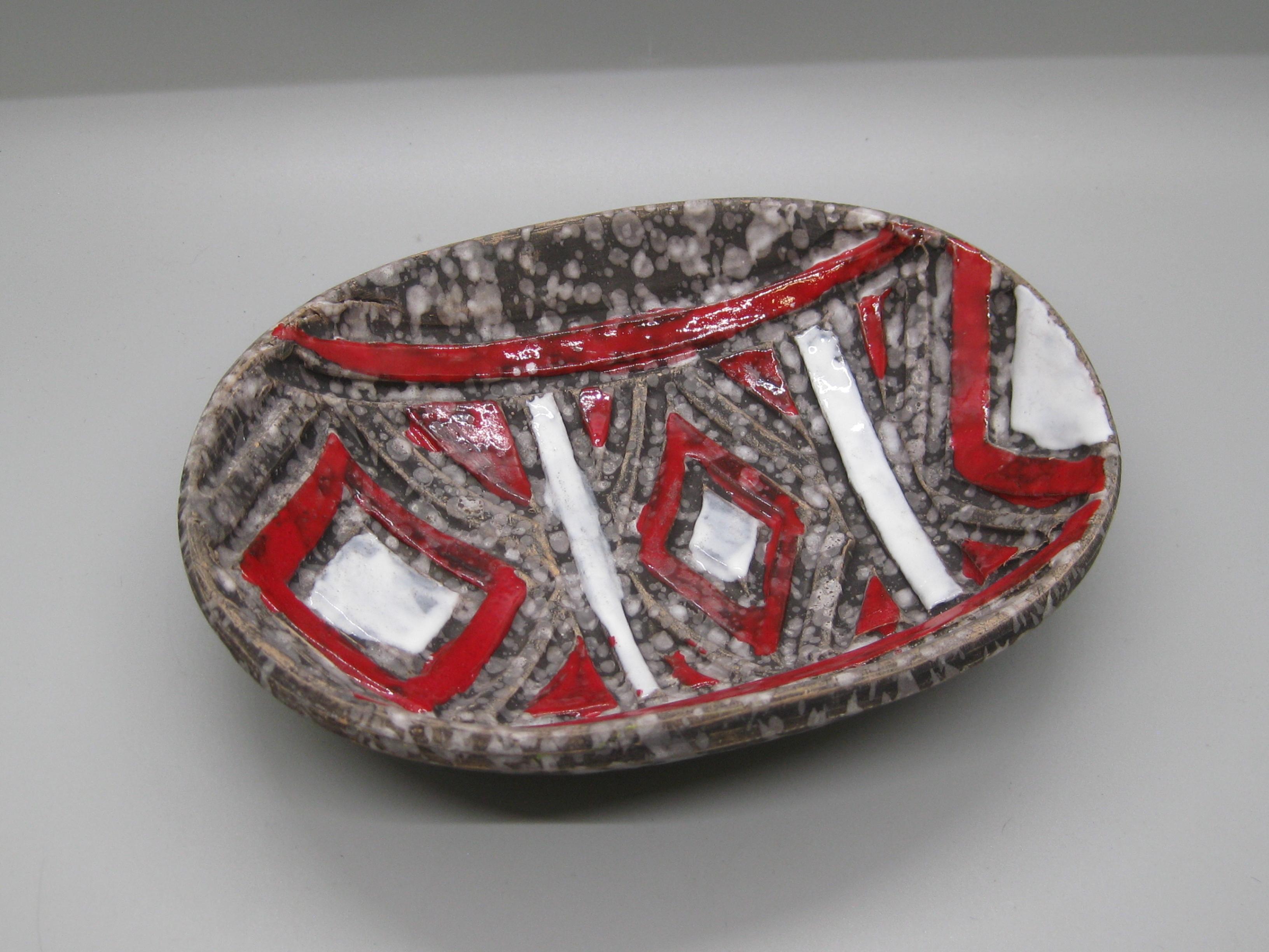 Vintage Mid Century 1960's Italian Italy Abstract Ceramic Pottery Bowl Dish