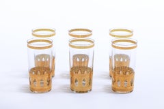 Vintage Midcentury 22-Karat Gold Highball Cocktail Glasses Set of 8, circa 1965