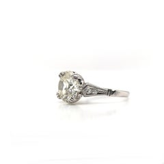 Vintage Mid Century 2.41 Carat Diamond Solitaire Style Engagement Ring