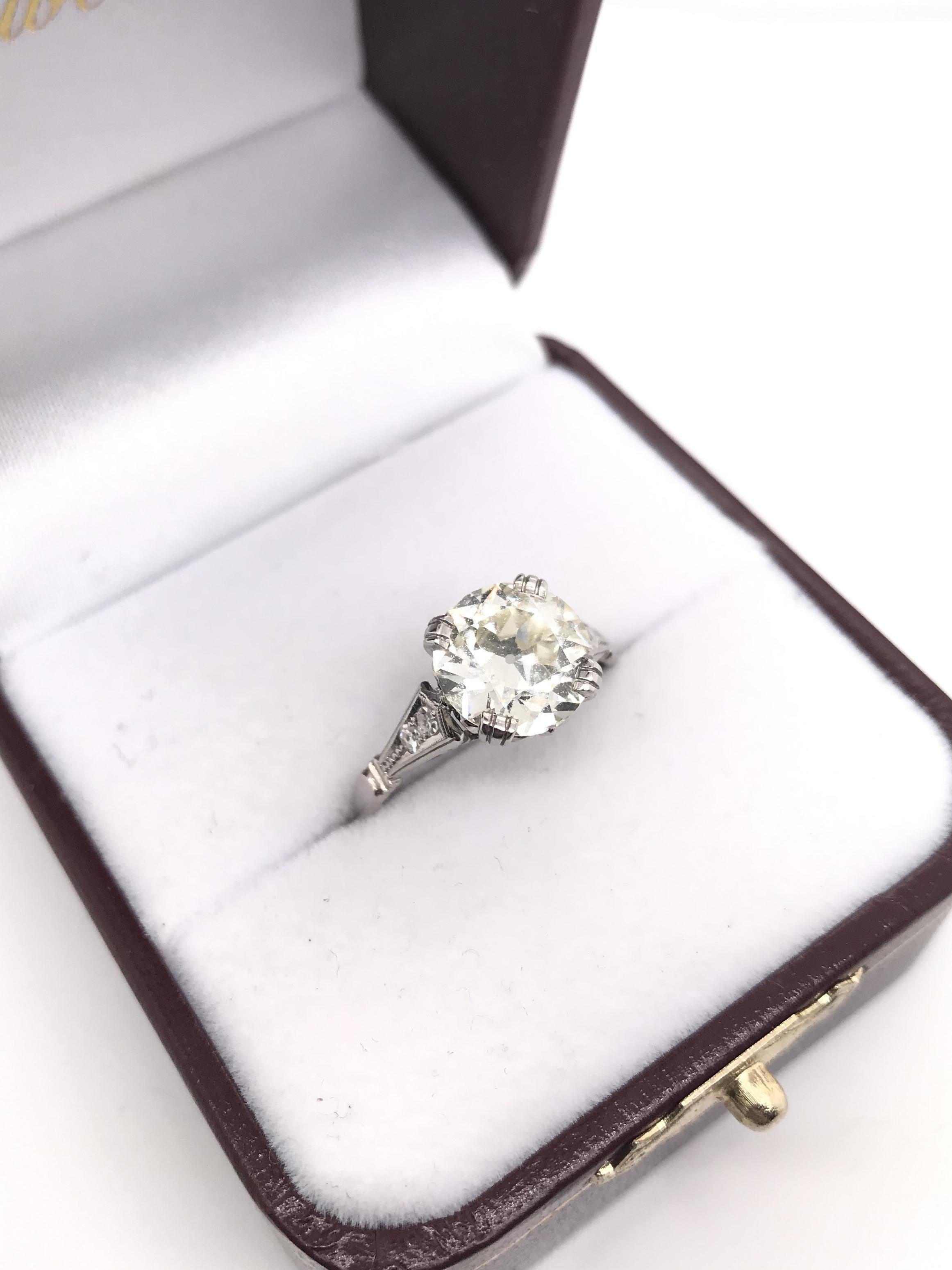 Vintage Mid Century 2.41 Carat Diamond Solitaire Style Engagement Ring 1