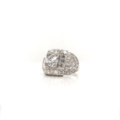 Vintage Mid Century 3.5 Carat DTW Diamond Platinum Ring