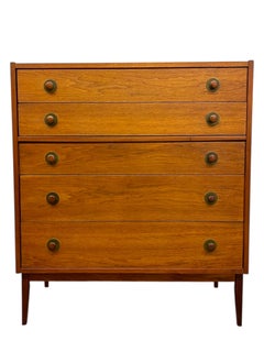 Vintage Mid Century 5 Drawer Dresser Attributed to John Van Koert for Drexel.