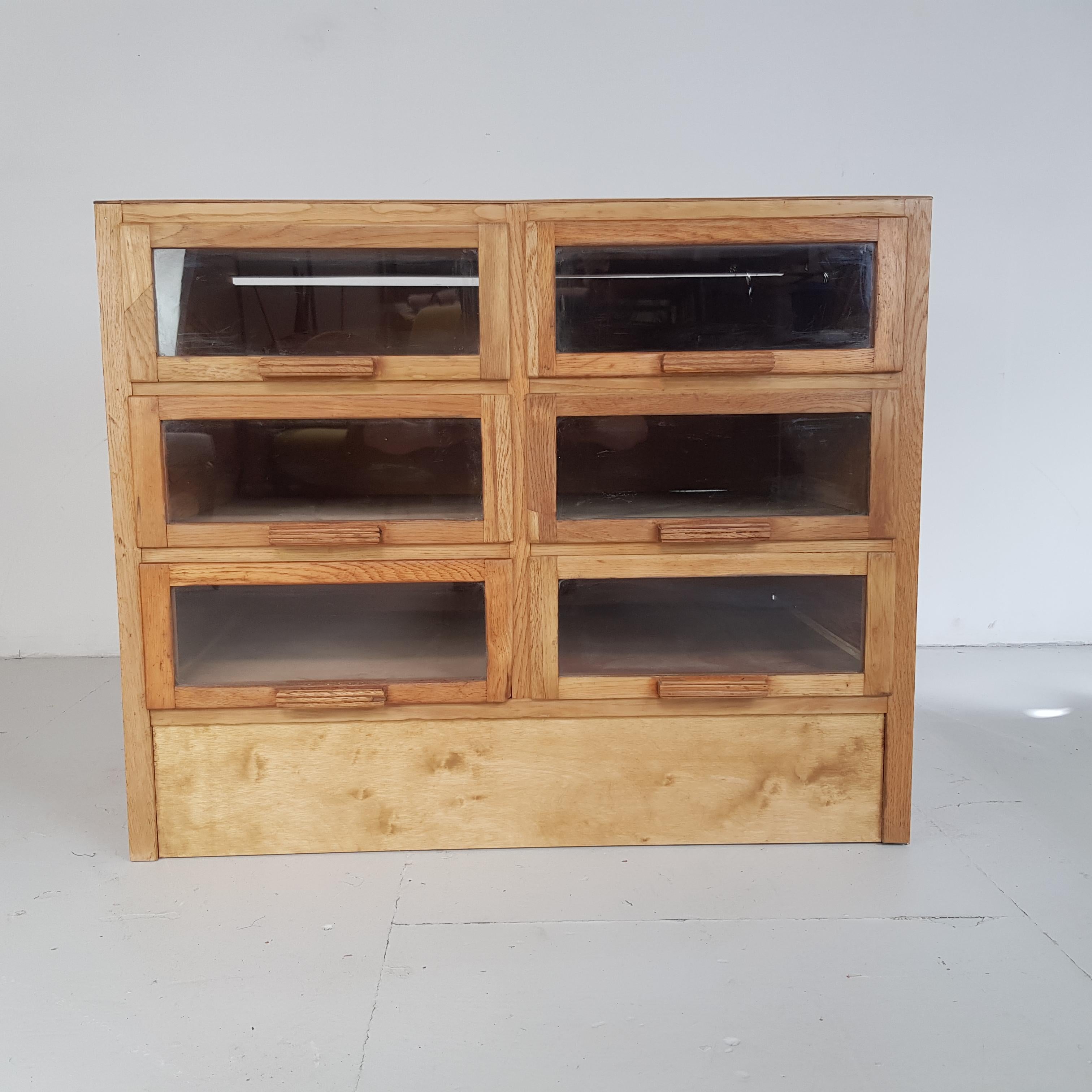 English Vintage Midcentury 6-Drawer Haberdashery Cabinet Shop Display