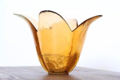 Vintage Mid Century 70s Glass Tulip Display Vase
