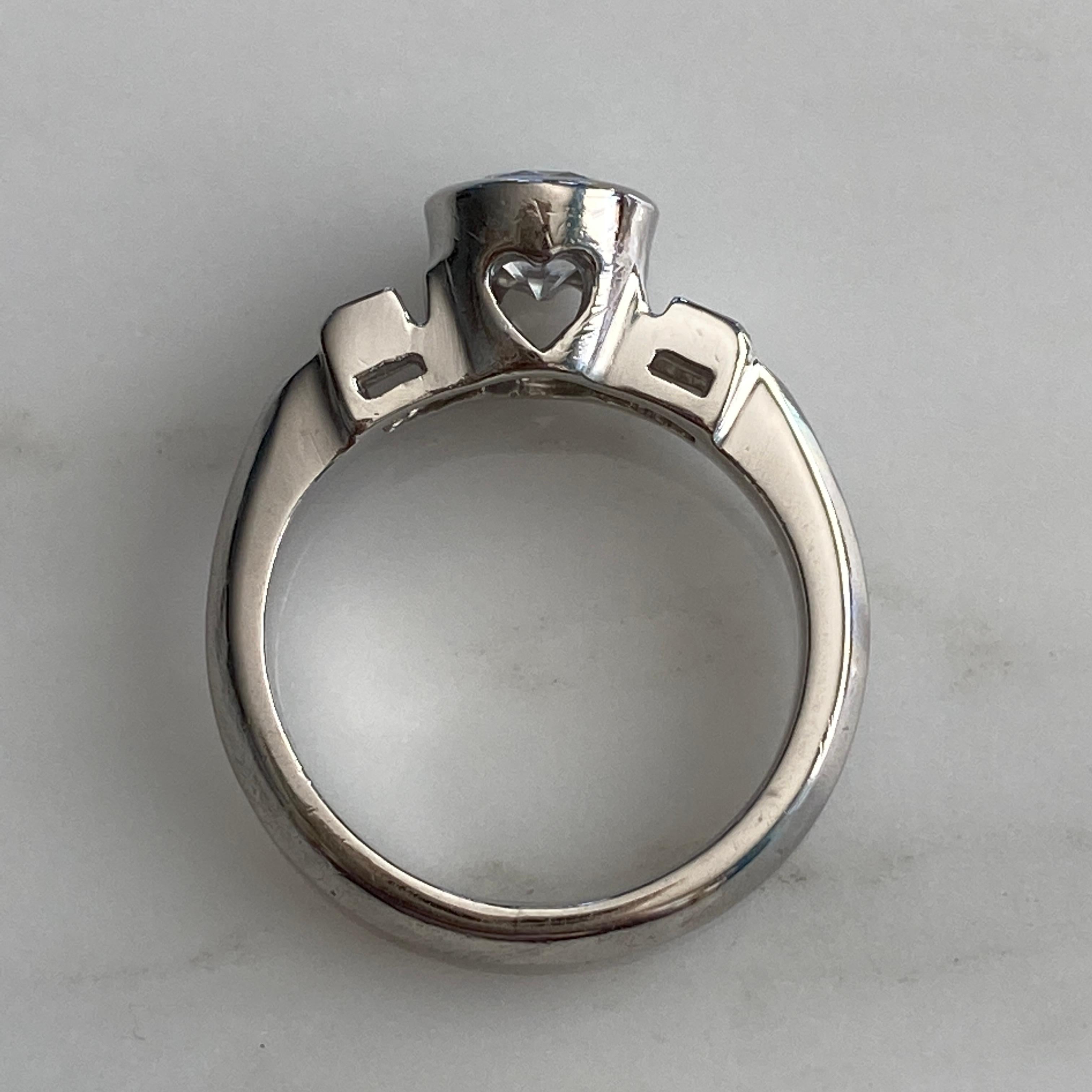 Vintage Mid-Century .83ct Diamond Platinum Engagement Ring For Sale 6