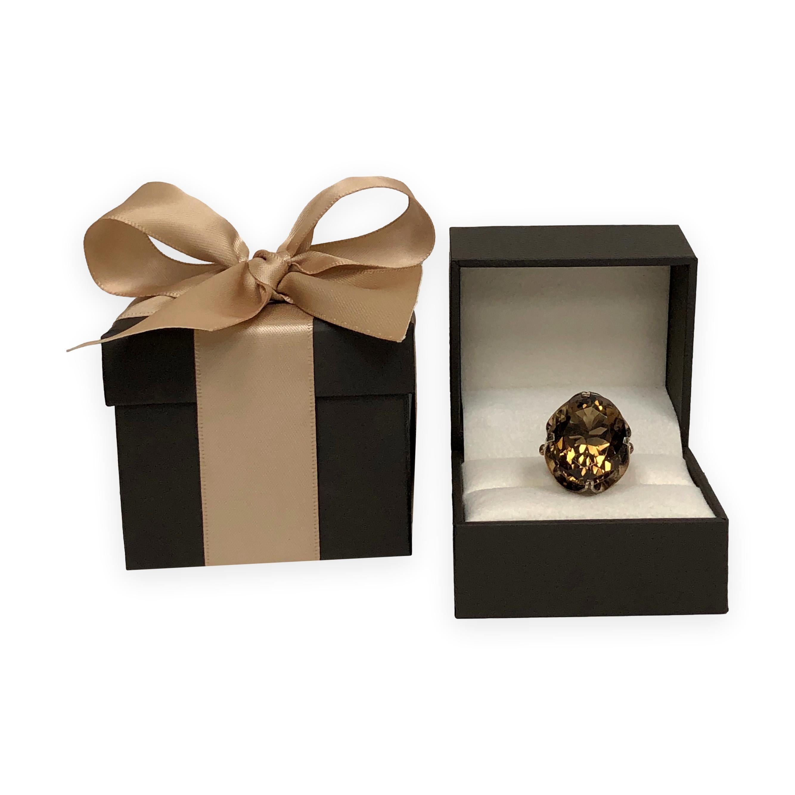 Vintage Mid-Century 9K Gold Rauchquarz Statement Ring im Angebot 3