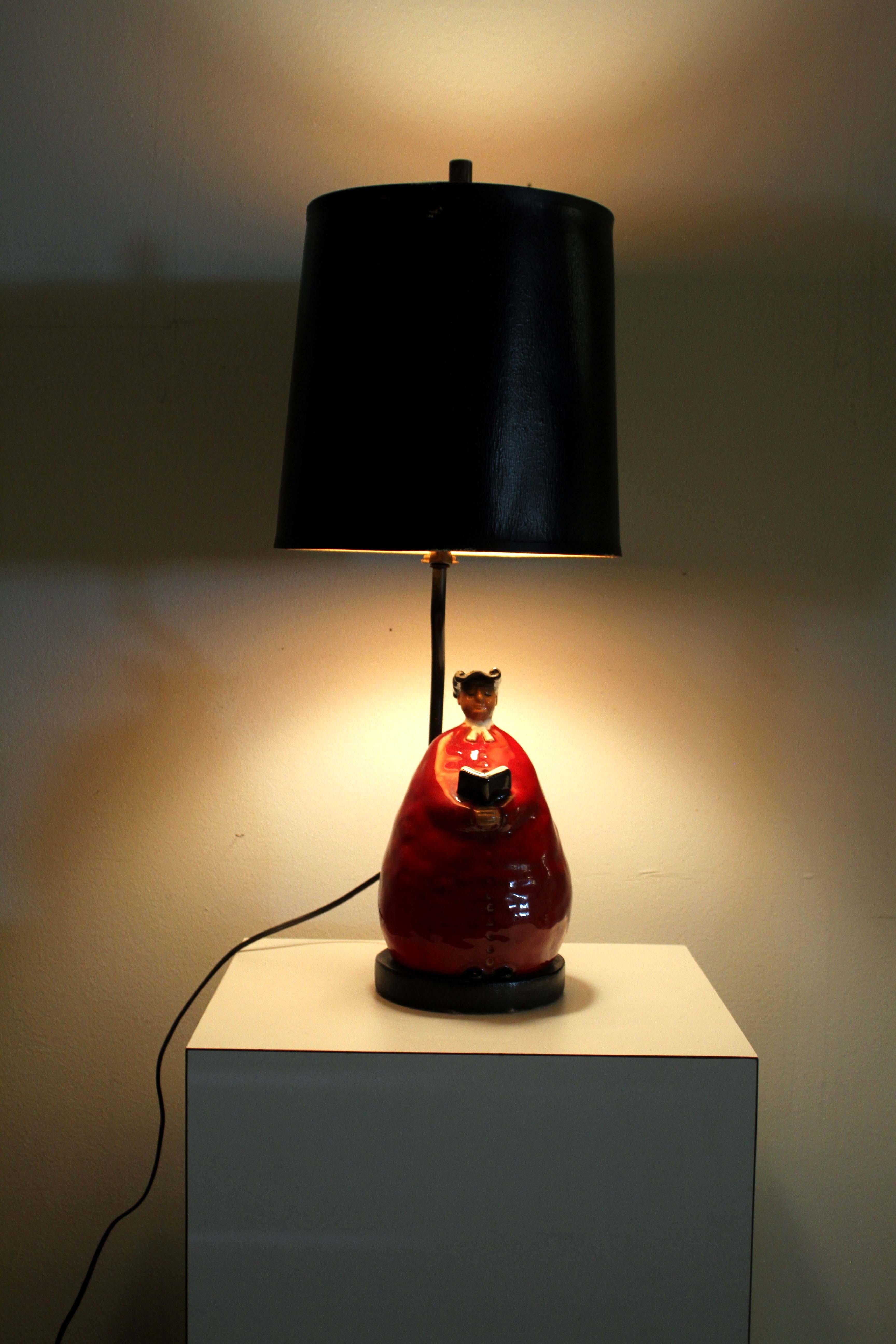Vintage Mid Century Abbot Italian Ceramic Monk Table Lamp 3