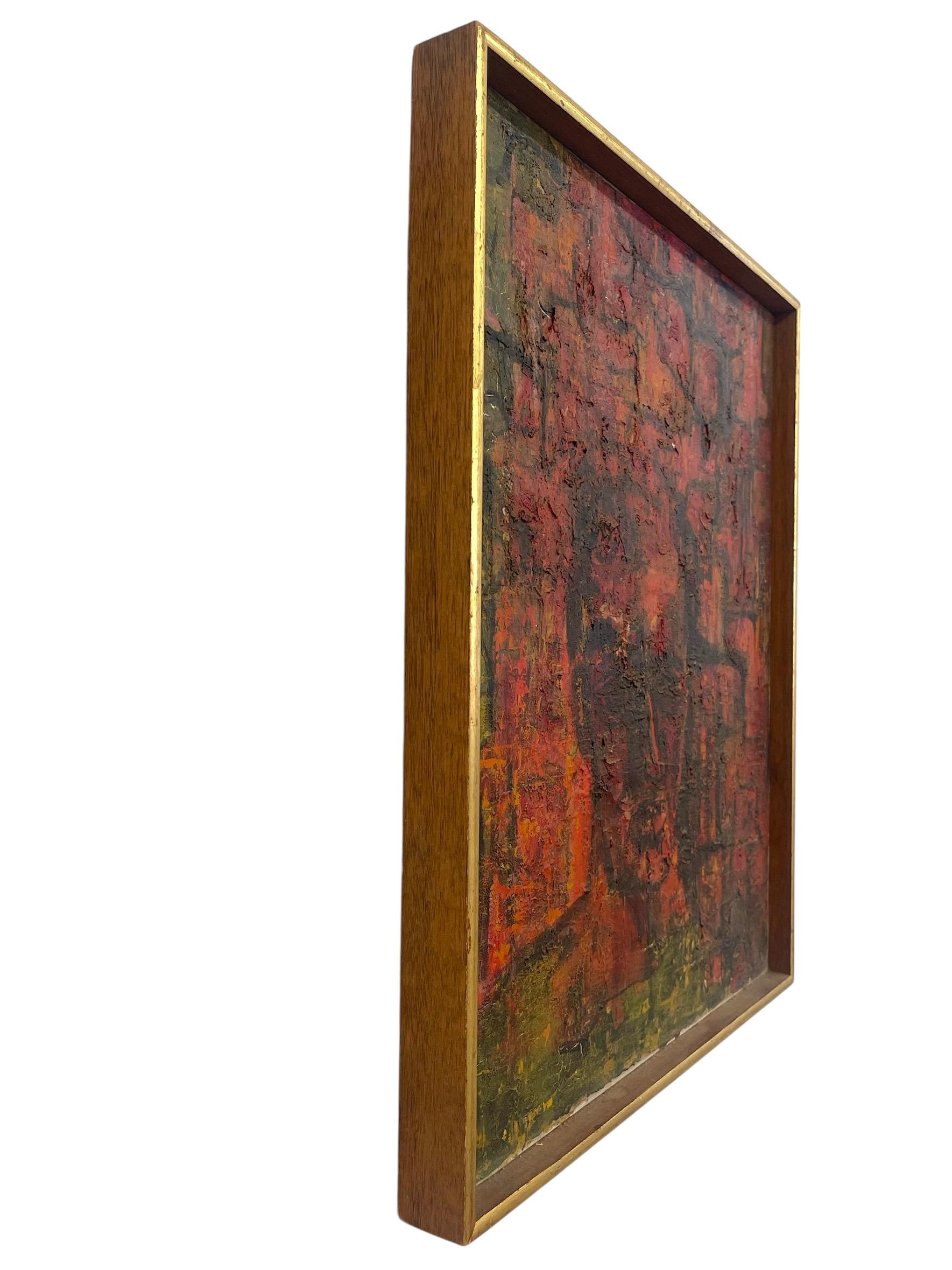 Vintage Mid-Century Abstract Expressionist Portrait Painting on Canvas (Ende des 20. Jahrhunderts) im Angebot