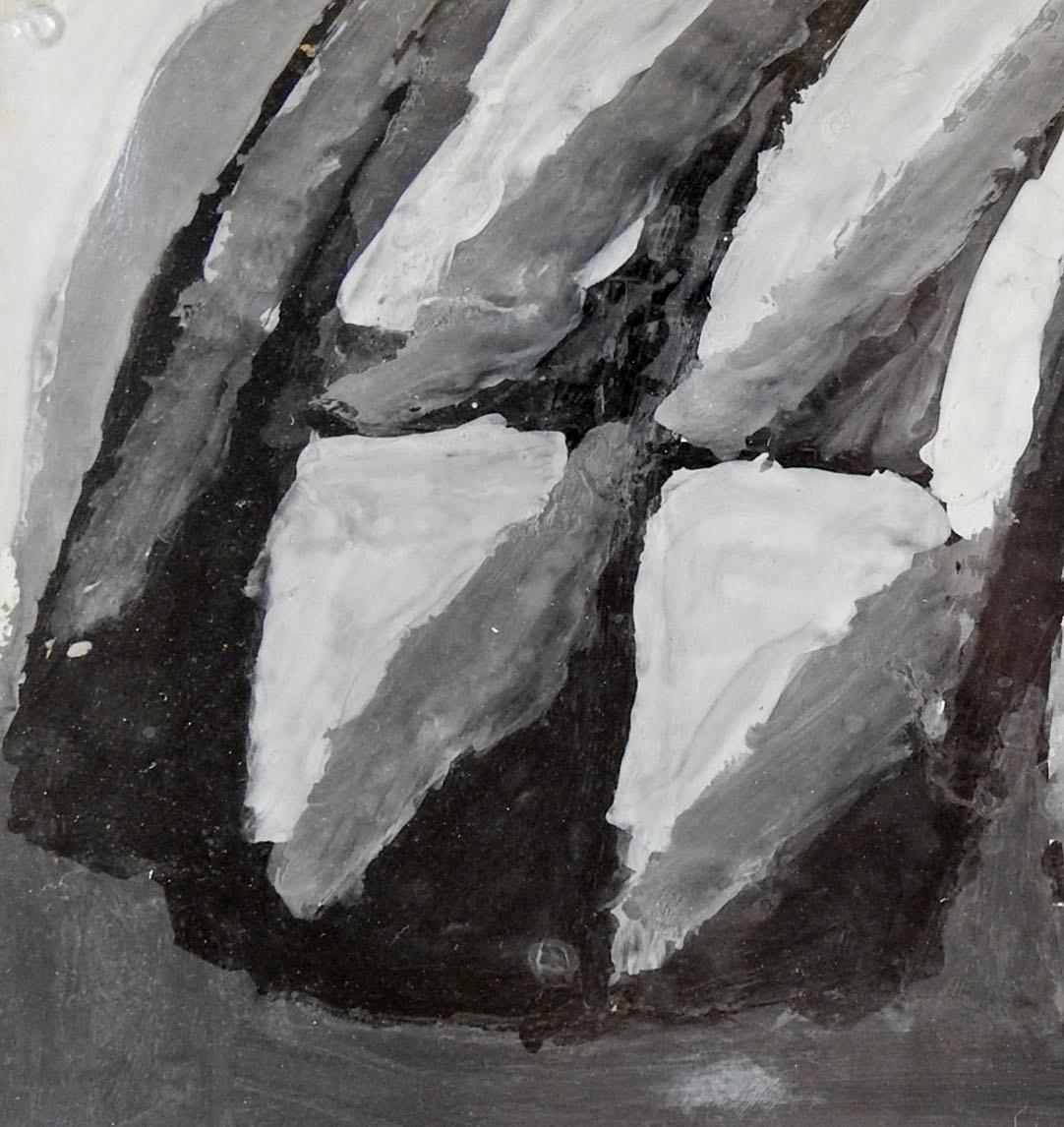 Américain Peinture abstraite gris et blanc du milieu du siècle dernier en vente