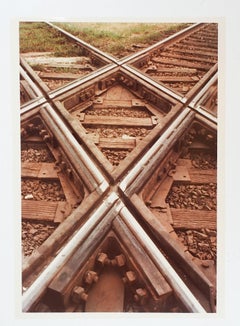 Vintage Mid Century Abstract Richard Bray Railroad Tracks Photograph