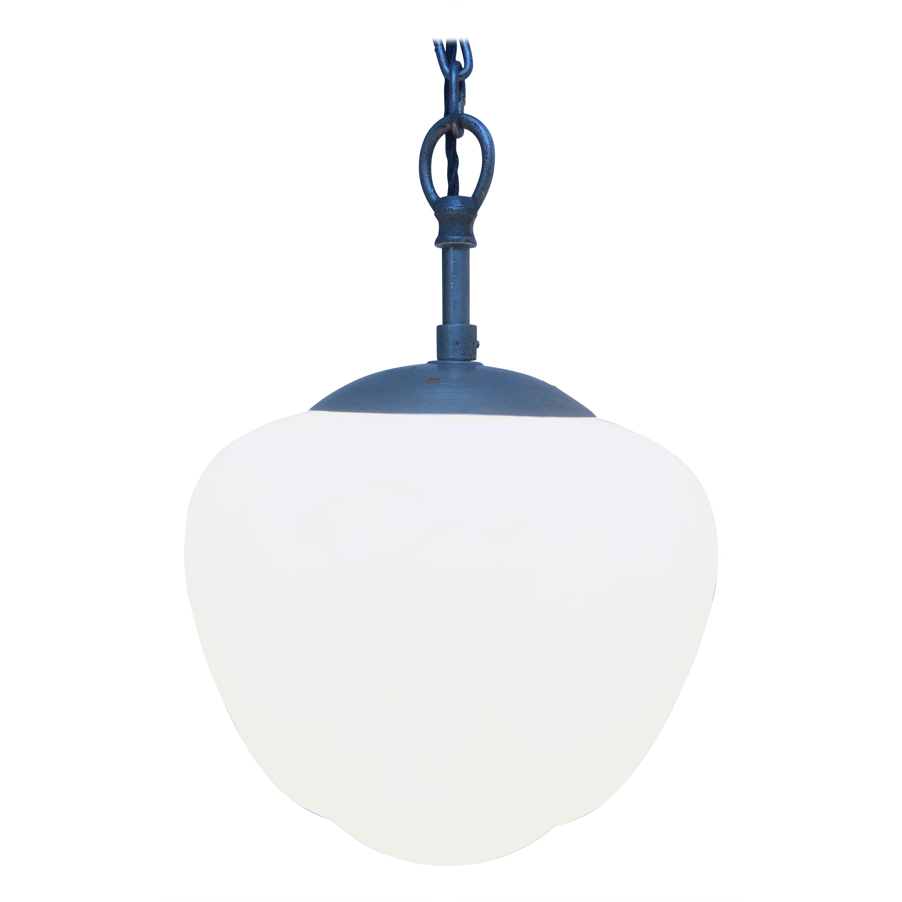 Vintage Mid Century Acorn Opaline Glass Pendant