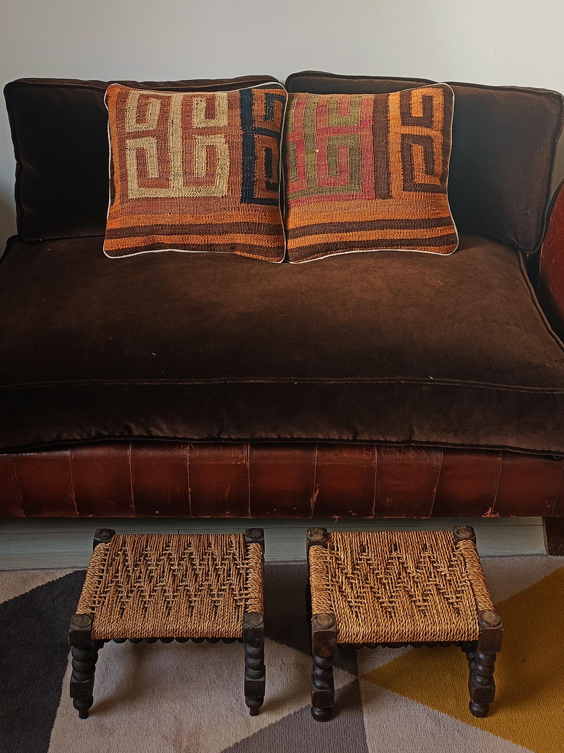 Vintage Mid Century Afghan Handloom Kilim Kissenbezüge (Afghanisch)