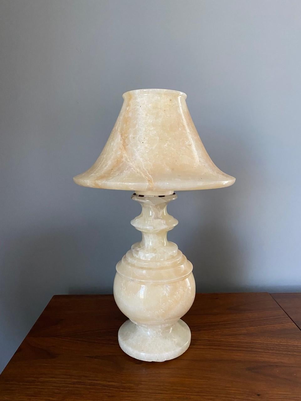 vintage alabaster table lamp
