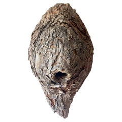 Vintage Mid-Century American Folk Art Bird Nest Tree Bark Wall Sculpture