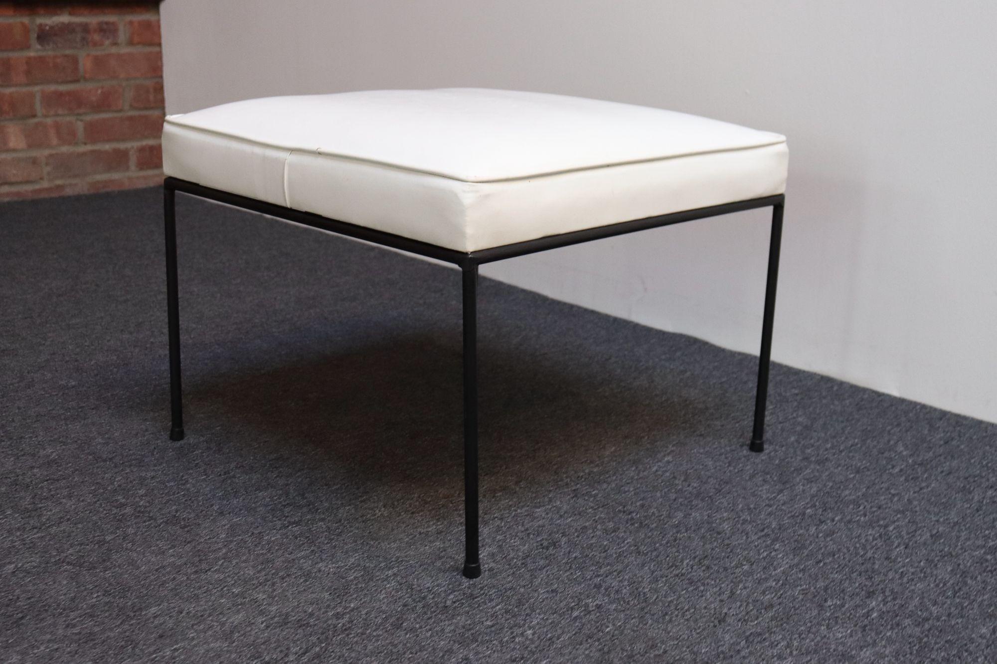 Tabouret/ottoman en fer forgé américain moderne du milieu du siècle dernier par Paul McCobb en vente 6