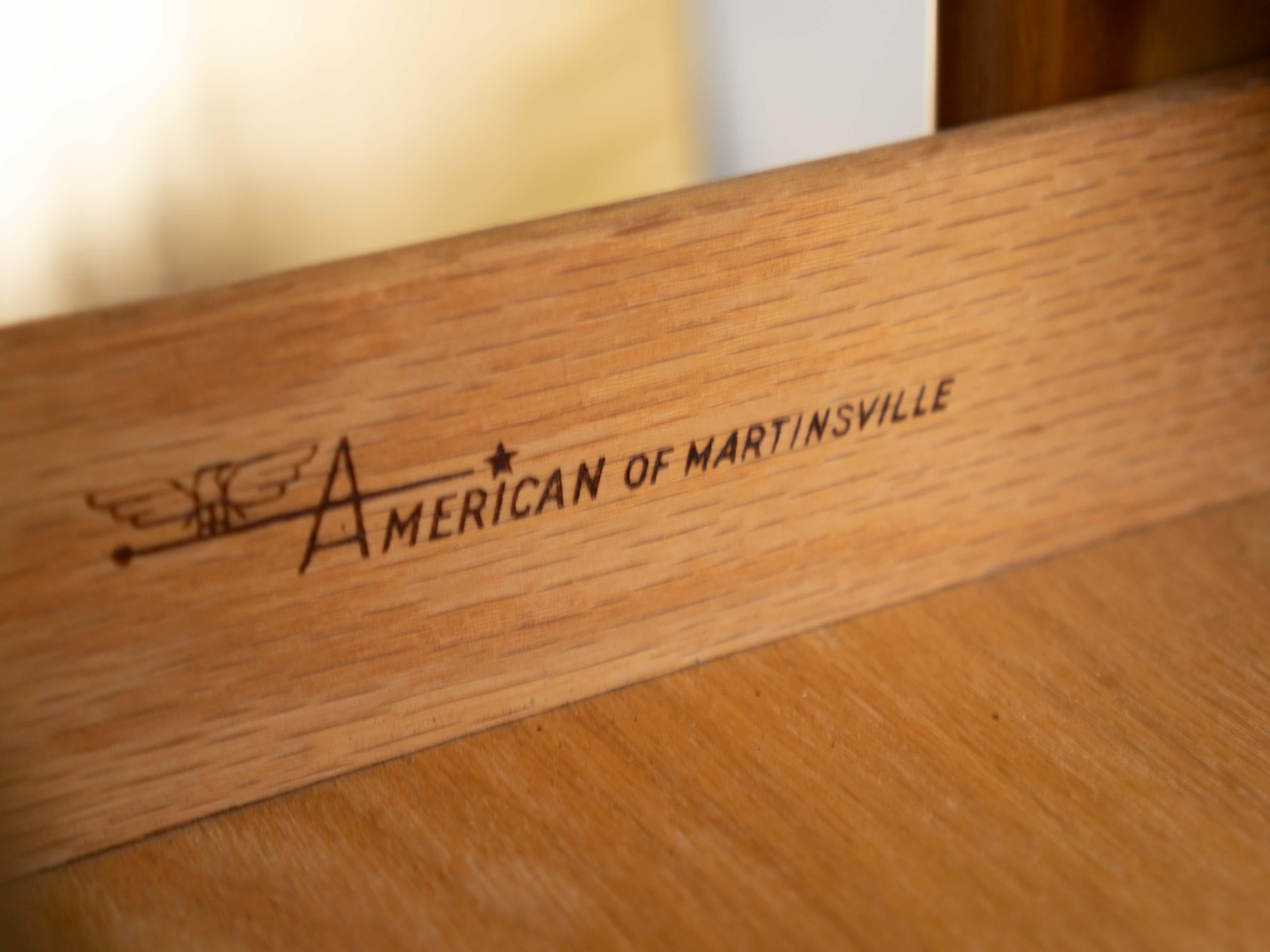 20th Century Vintage Mid Century American of Martinsville Walnut Lingerie Chest