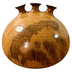 Vintage Mid-Century American Studio Pottery Triple Bud Weed Pot Vase