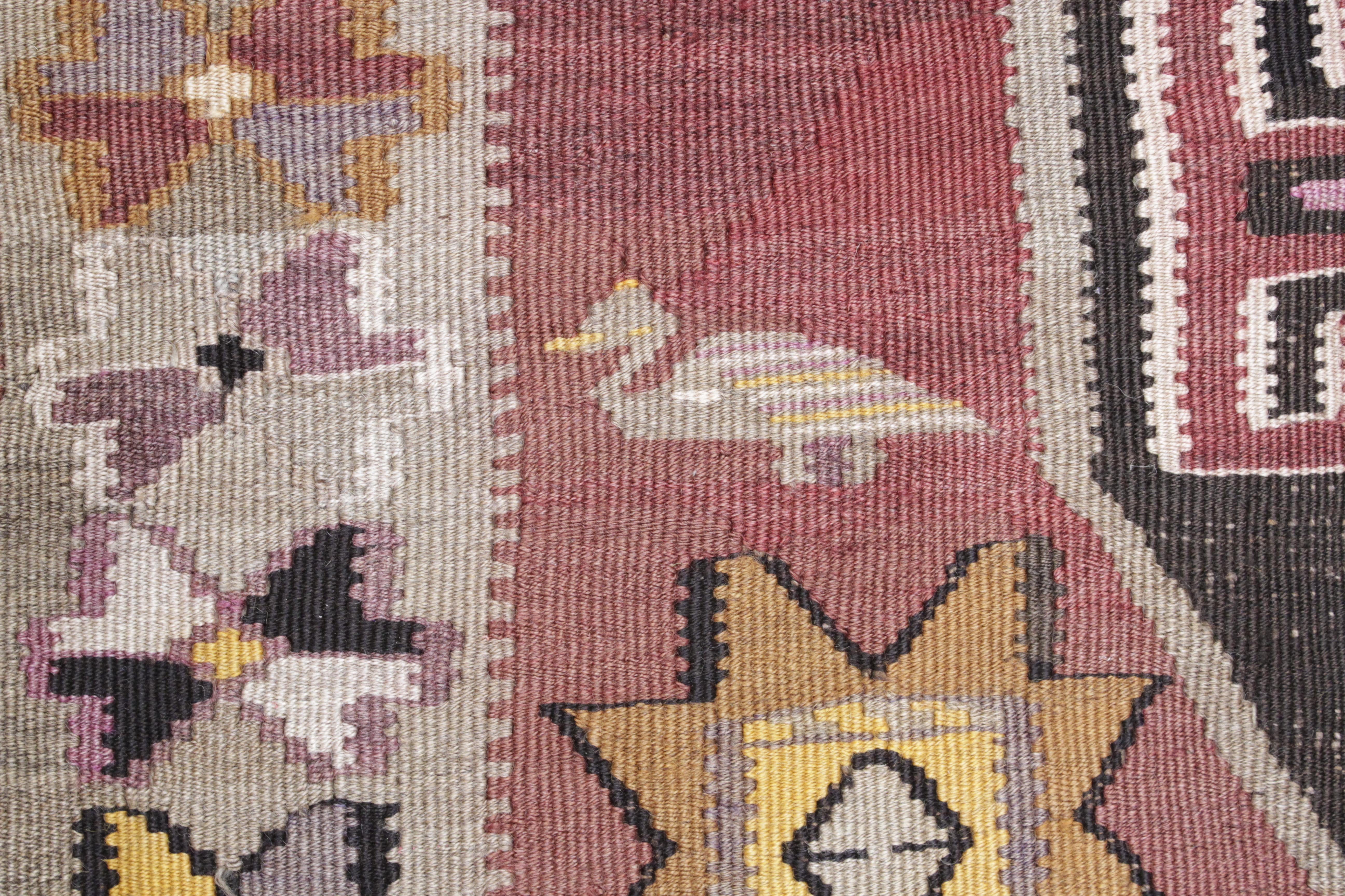 Turkish Vintage Mid-Century Anatolian Gallery Size Kars Kilim Rug For Sale