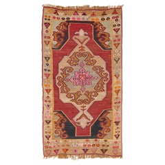 Vintage Mid-Century Anatolian Gallery Size Kars Kilim Rug & Kilim
