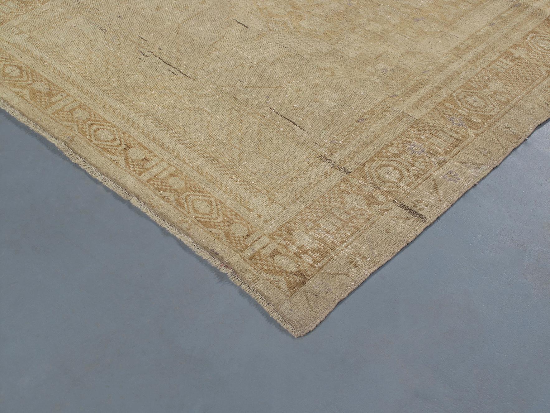 Hand-Knotted Vintage Midcentury Anatolian Rug For Sale