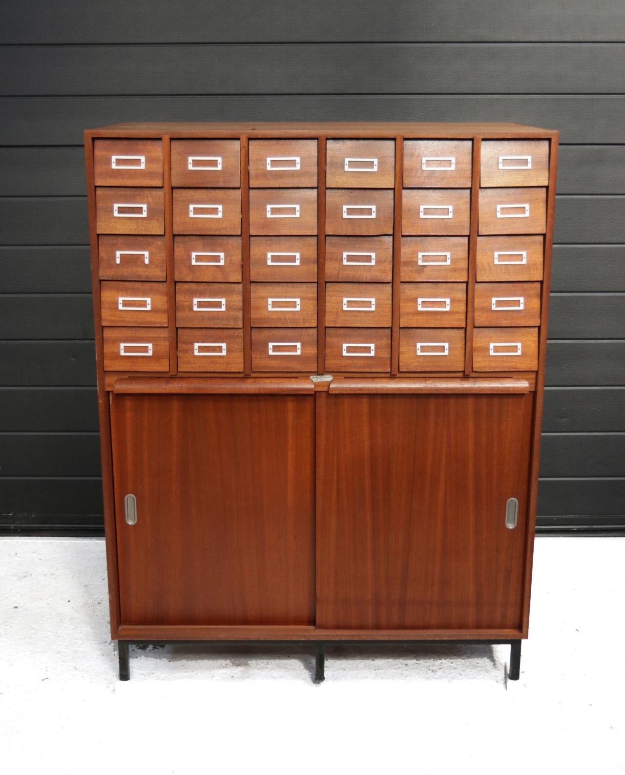 Belgian Vintage Midcentury Apothecary Cabinet, Chest of Drawers, circa 1960