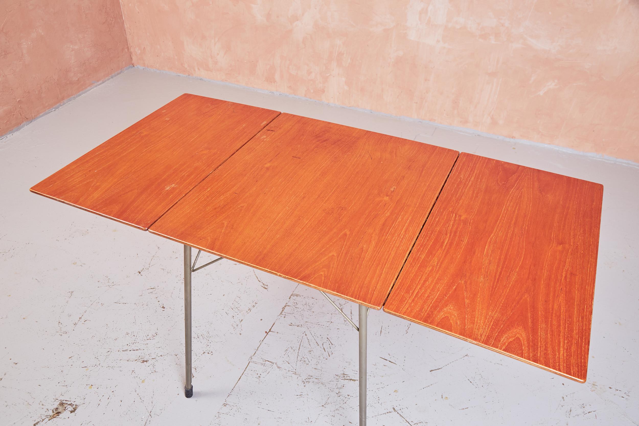 Vintage Mid-Century Arne Jacobsen 3601 Drop Leaf Table for Fritz Hansen in Teak For Sale 6