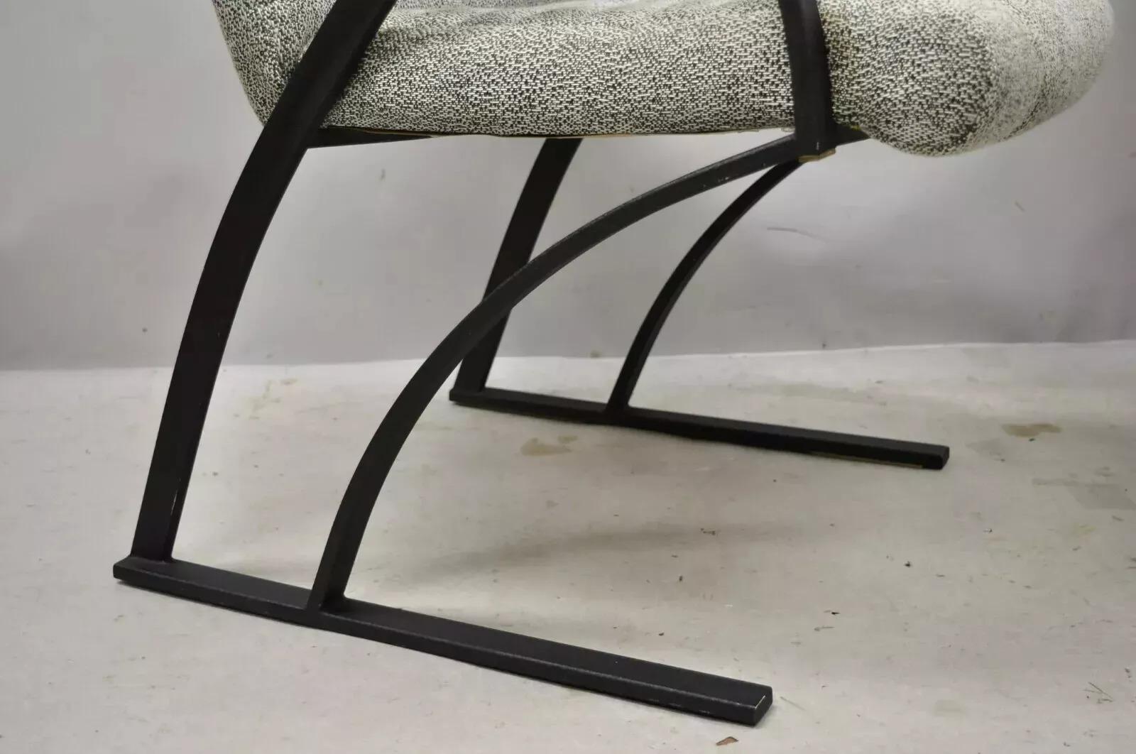 20th Century Vintage Mid Century Art Deco Metal Lounge Arm Chairs by Cal-Style (A) - a Pair For Sale
